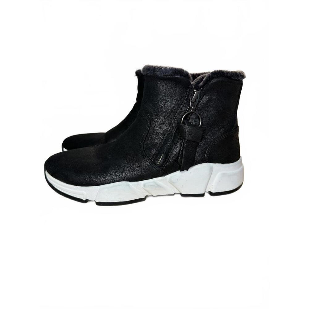 Johnston & Murphy Ankle Boots Women’s 6M Black Faux Fur Leather Shoes Shimmery